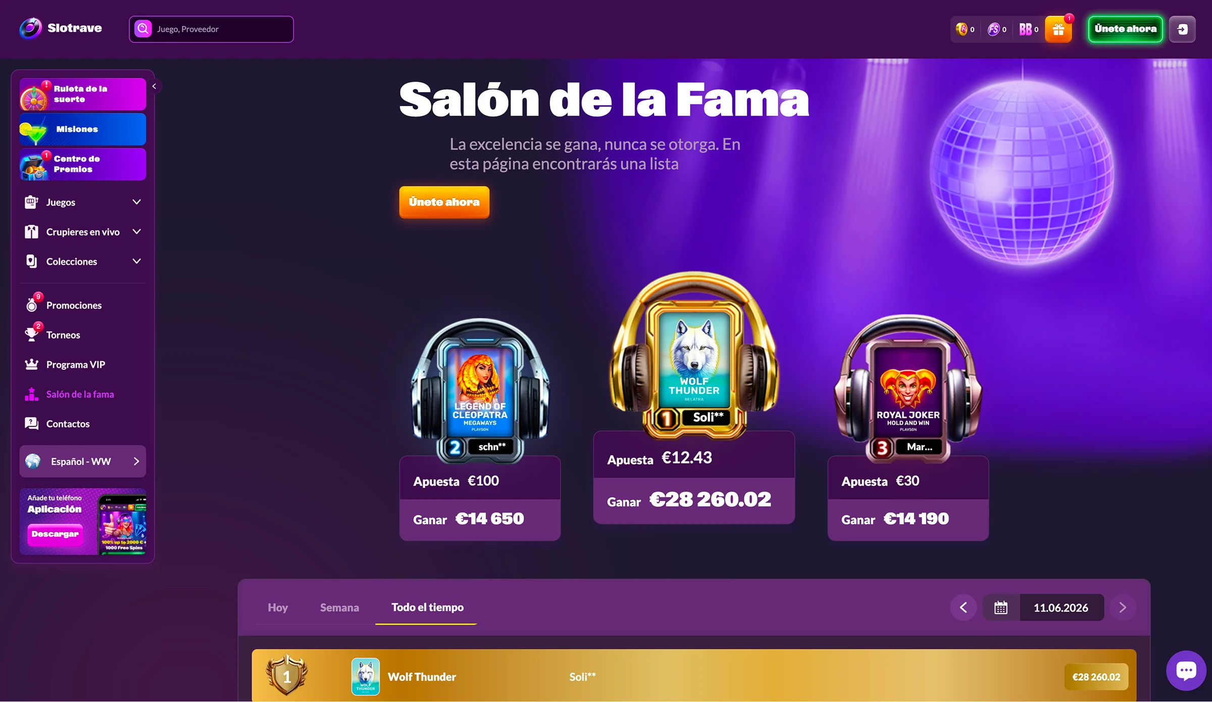 Slotrave Torneos en Directo
